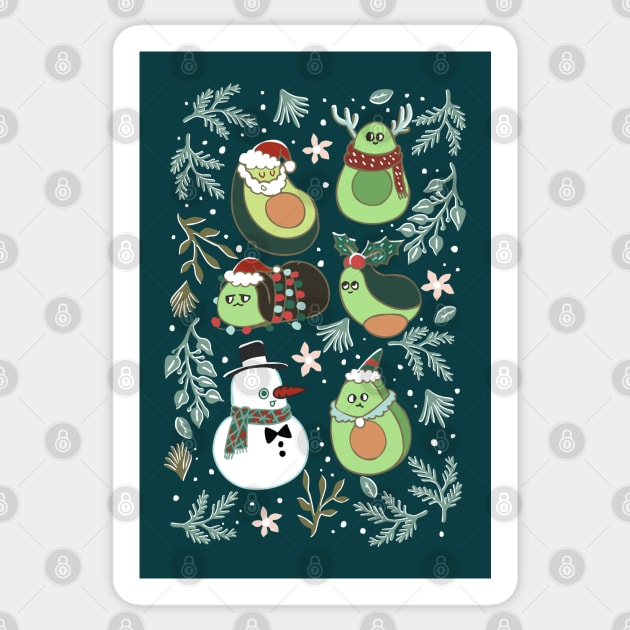 Christmas Avocado Sticker by huebucket